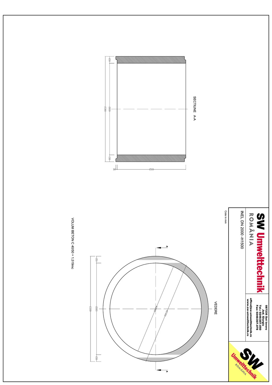 Pagina 1-CAD-PDF Inel DN2000 - Inel H1500 SW UMWELTTECHNIK Detaliu de produs 