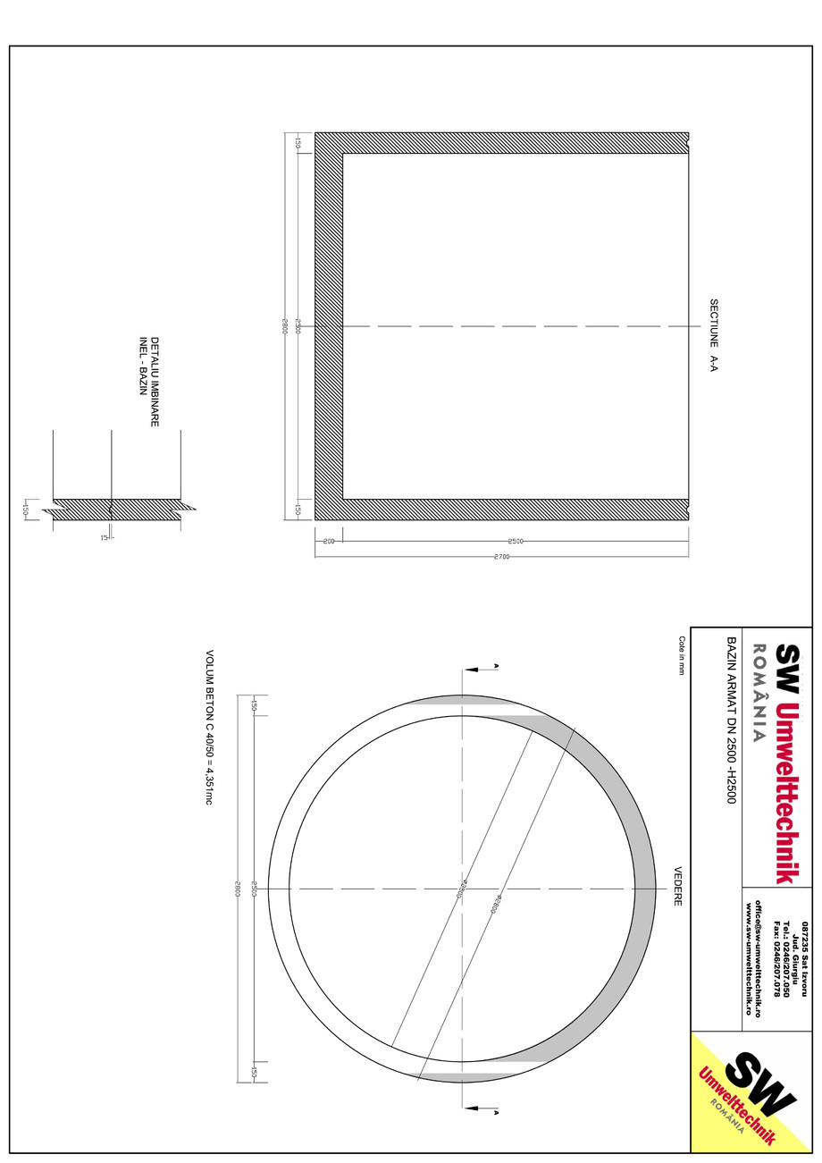 Pagina 1-CAD-PDF Bazin armat  DN2500 H2500 SW UMWELTTECHNIK Detaliu de produs 