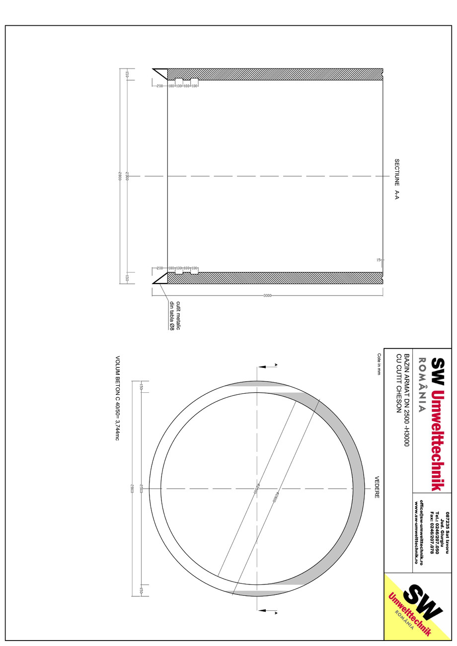 Pagina 1-CAD-PDF Bazin armat DN2500 cheson H3000 SW UMWELTTECHNIK Detaliu de produs 