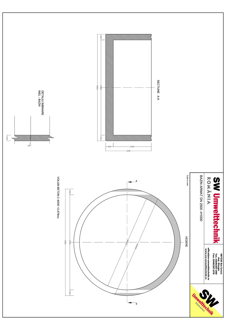Pagina 1-CAD-PDF Bazin armat DN2500 H1000 SW UMWELTTECHNIK Detaliu de produs 