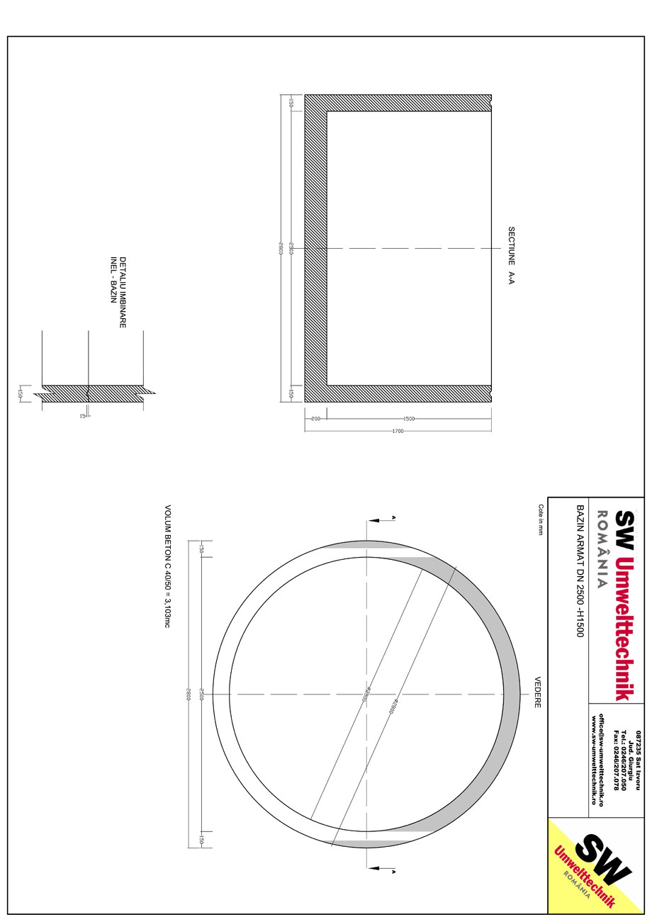 Pagina 1-CAD-PDF Bazin armat DN2500 H1500 SW UMWELTTECHNIK Detaliu de produs 