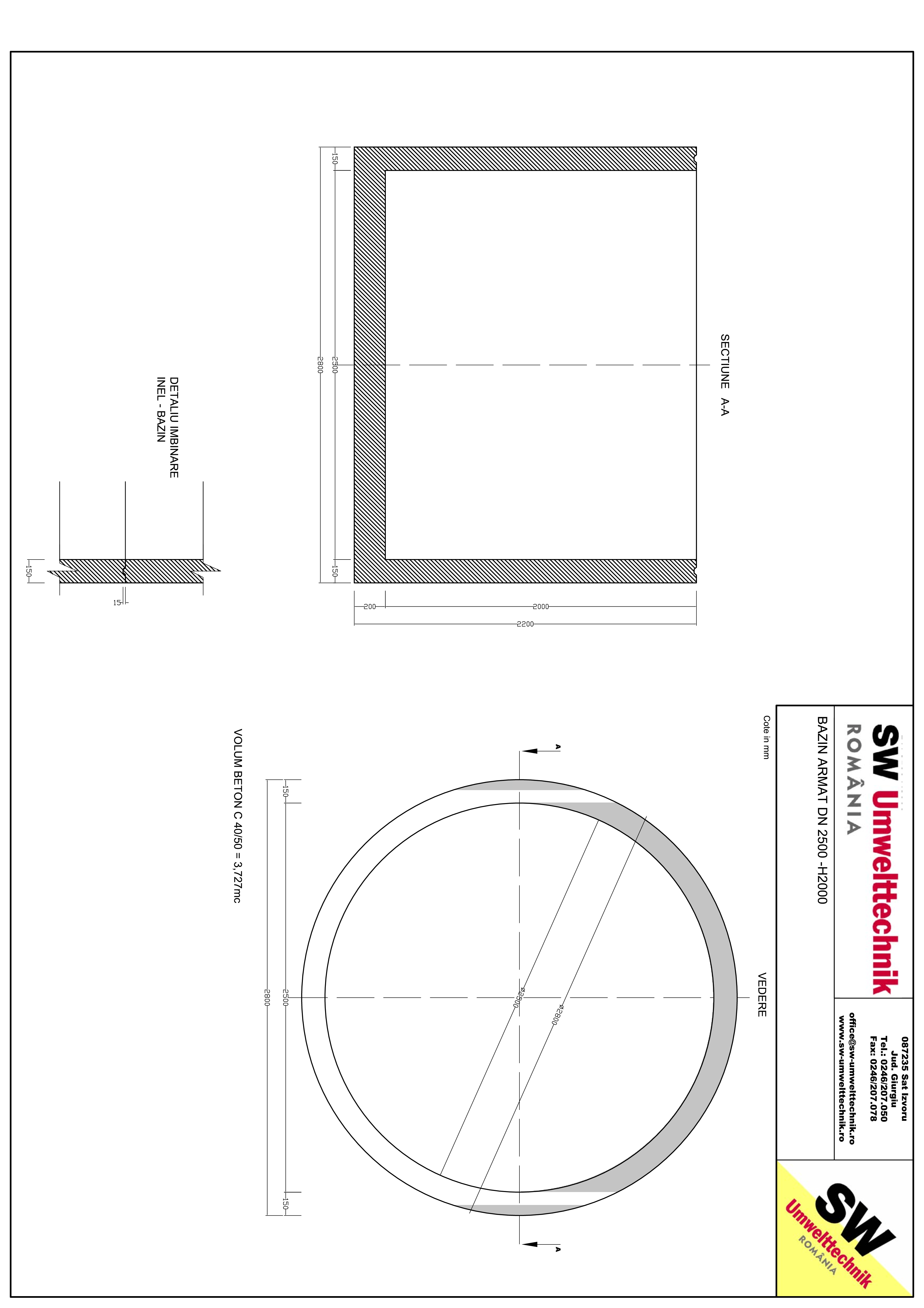 Pagina 1 - CAD-PDF Bazin armat DN2500 H2000 SW UMWELTTECHNIK Detaliu de produs 