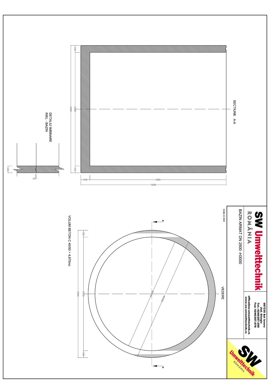 Pagina 1-CAD-PDF Bazin armat DN2500 H3000 SW UMWELTTECHNIK Detaliu de produs 