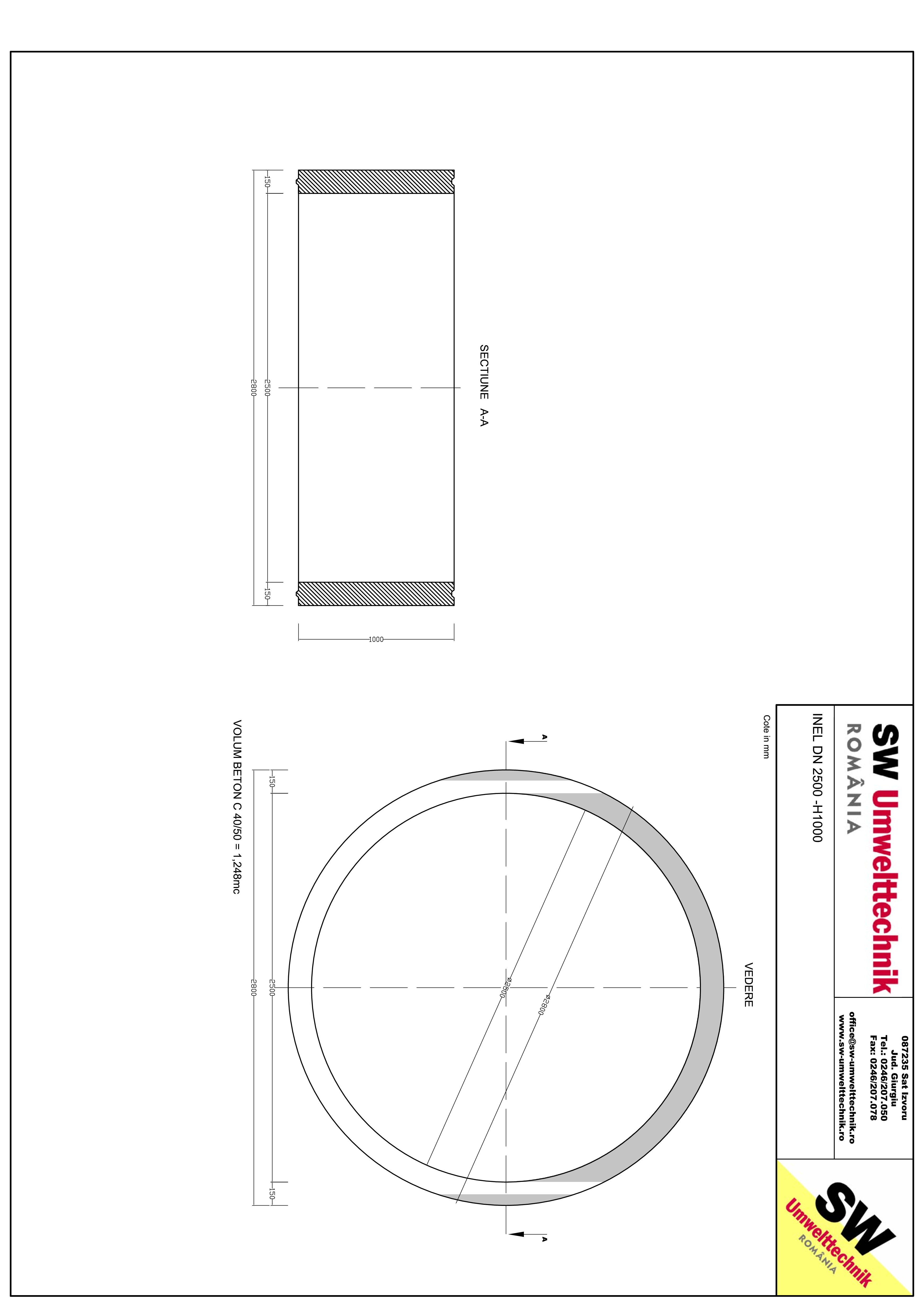 Pagina 1 - CAD-PDF Inel DN2500 - Inel H1000 SW UMWELTTECHNIK Detaliu de produs 