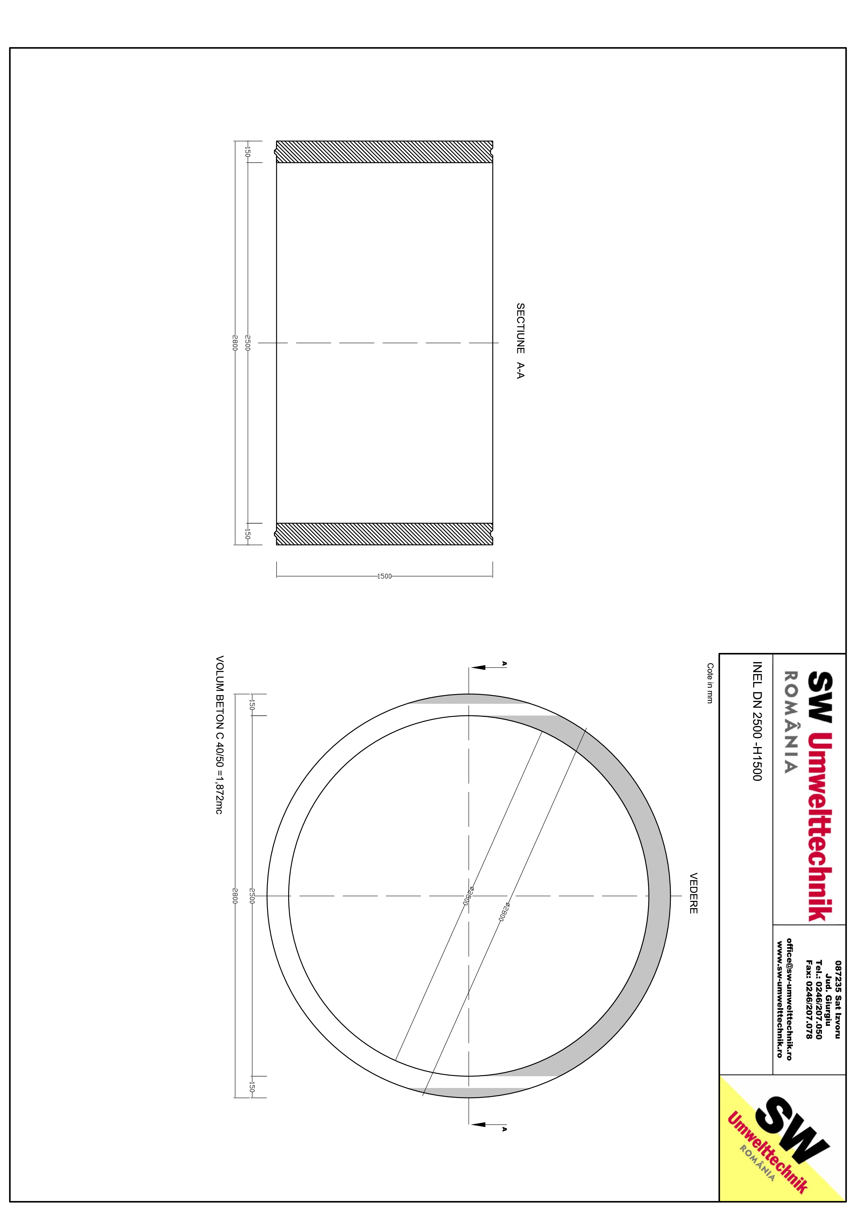 Pagina 1 - CAD-PDF Inel DN2500 - Inel H1500 SW UMWELTTECHNIK Detaliu de produs 