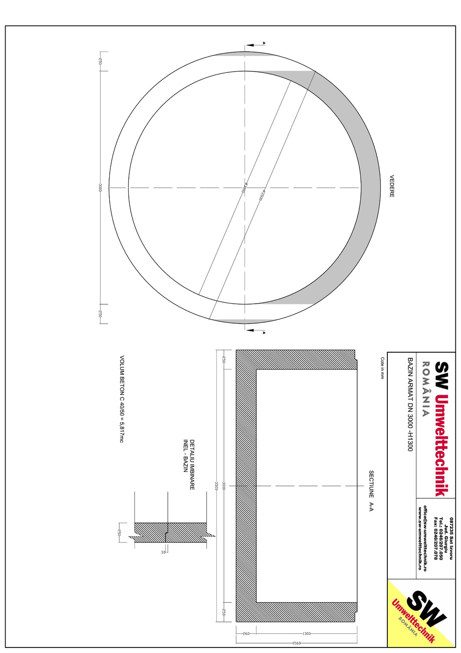 Pagina 1-CAD-PDF Bazin armat DN3000 H1300 SW UMWELTTECHNIK Detaliu de produs 