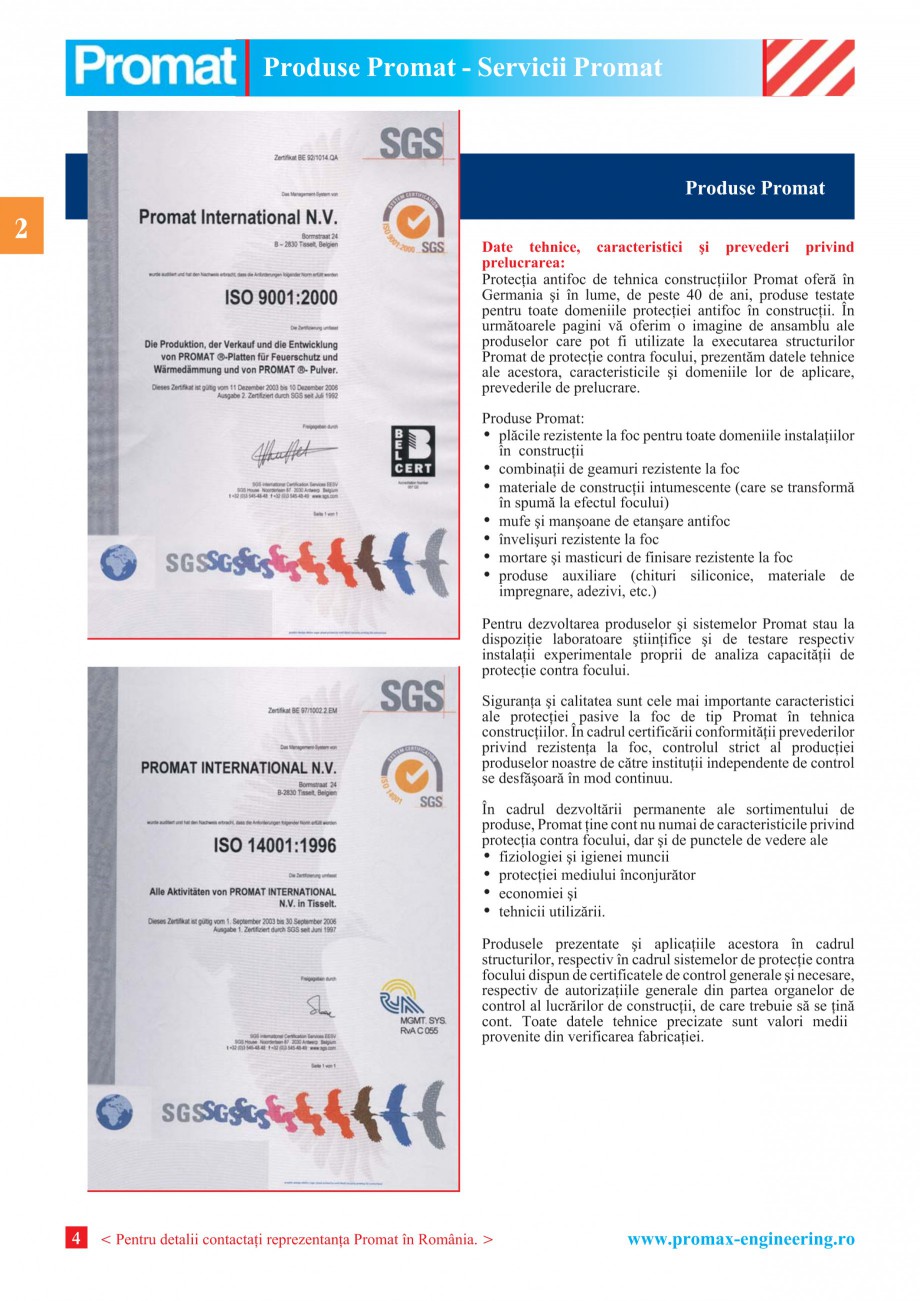 Pagina 4 - Catalog general de produse PROMAT Catalog, brosura Romana ate la alte materiale de...