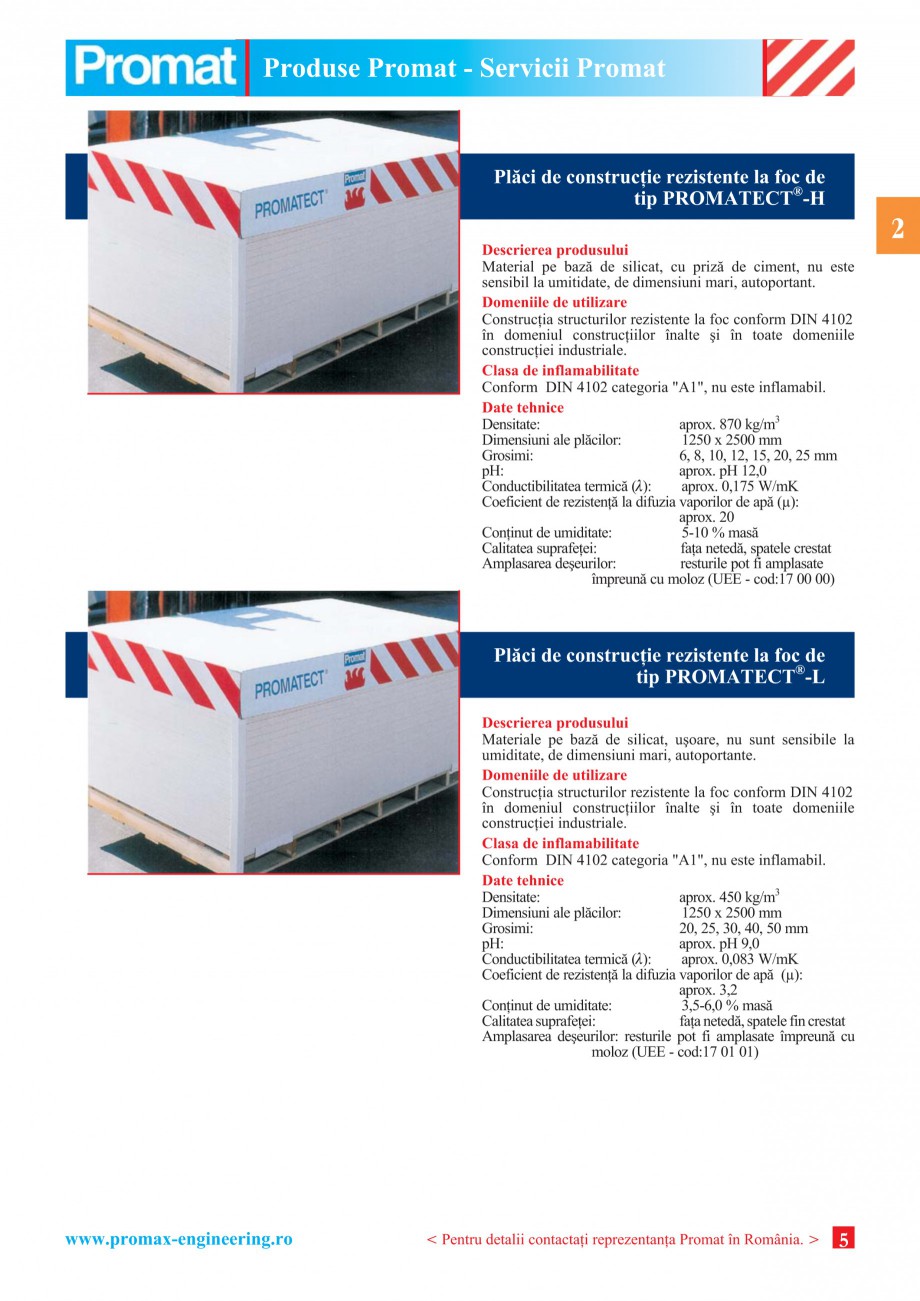 Pagina 5 - Catalog general de produse PROMAT Catalog, brosura Romana are antifoc ale þevilor...