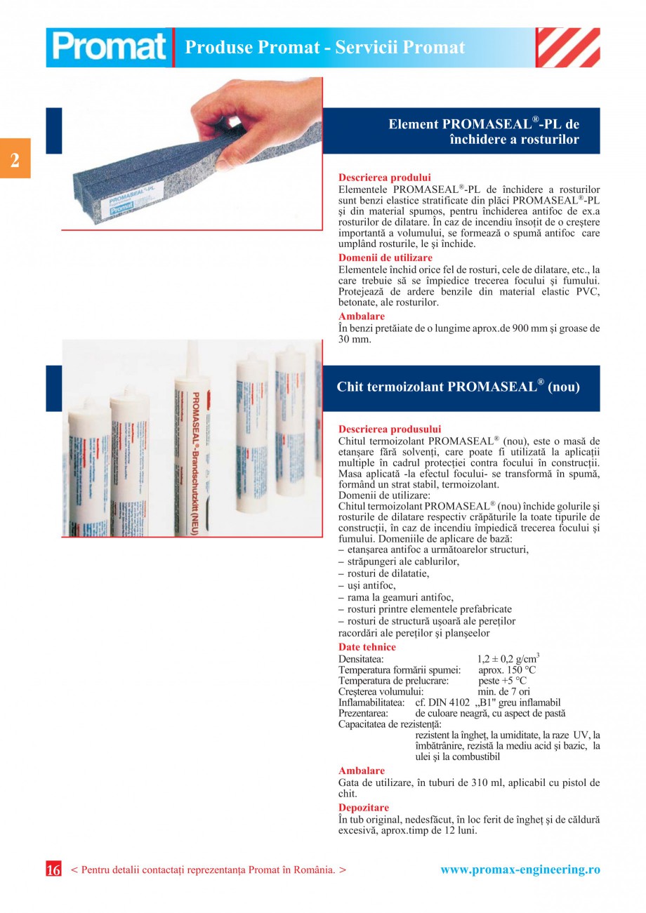 Pagina 16 - Catalog general de produse PROMAT Catalog, brosura Romana irea cu efect de...
