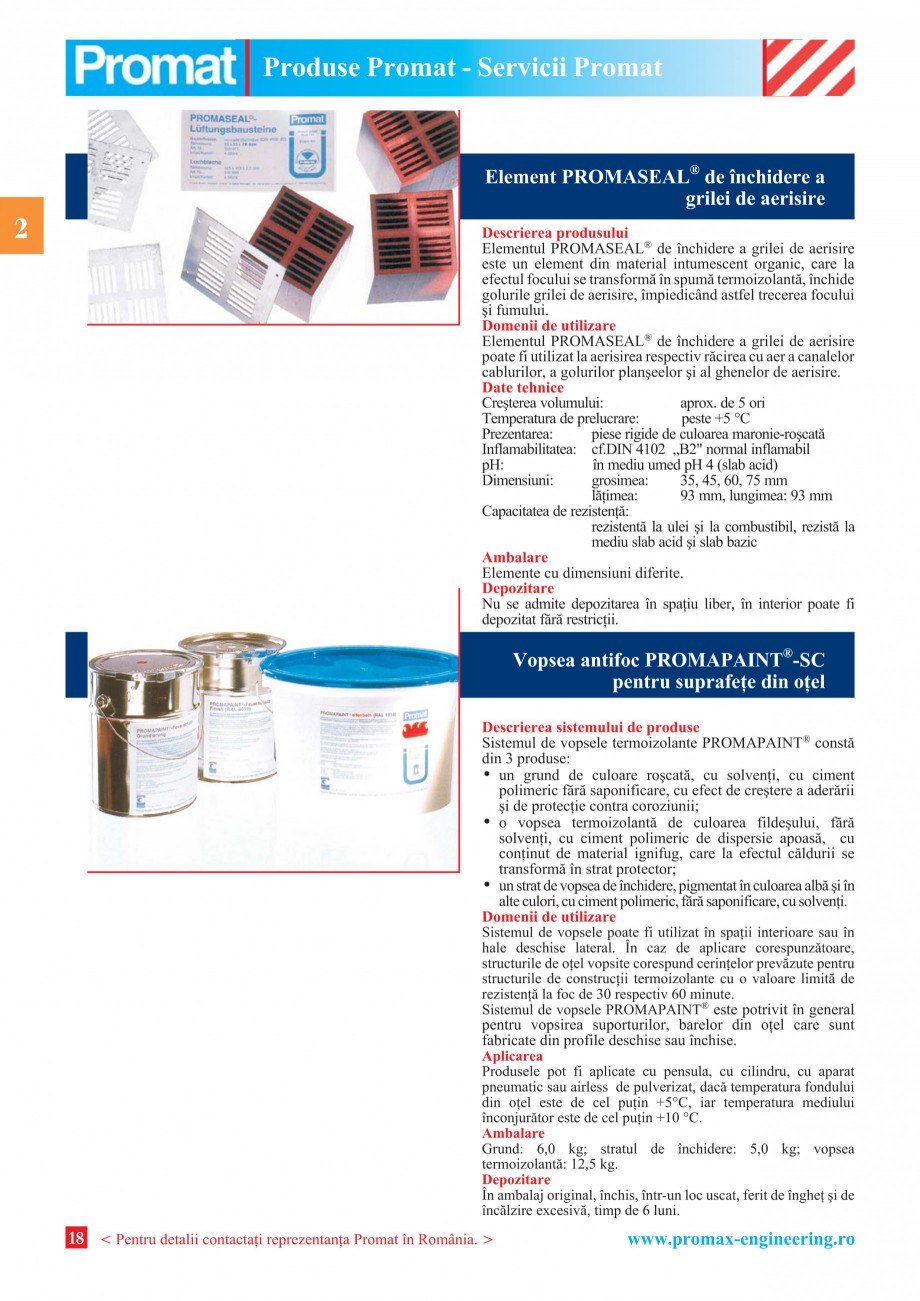 Pagina 18 - Catalog general de produse PROMAT Catalog, brosura Romana punzãtoare de perete sau de...
