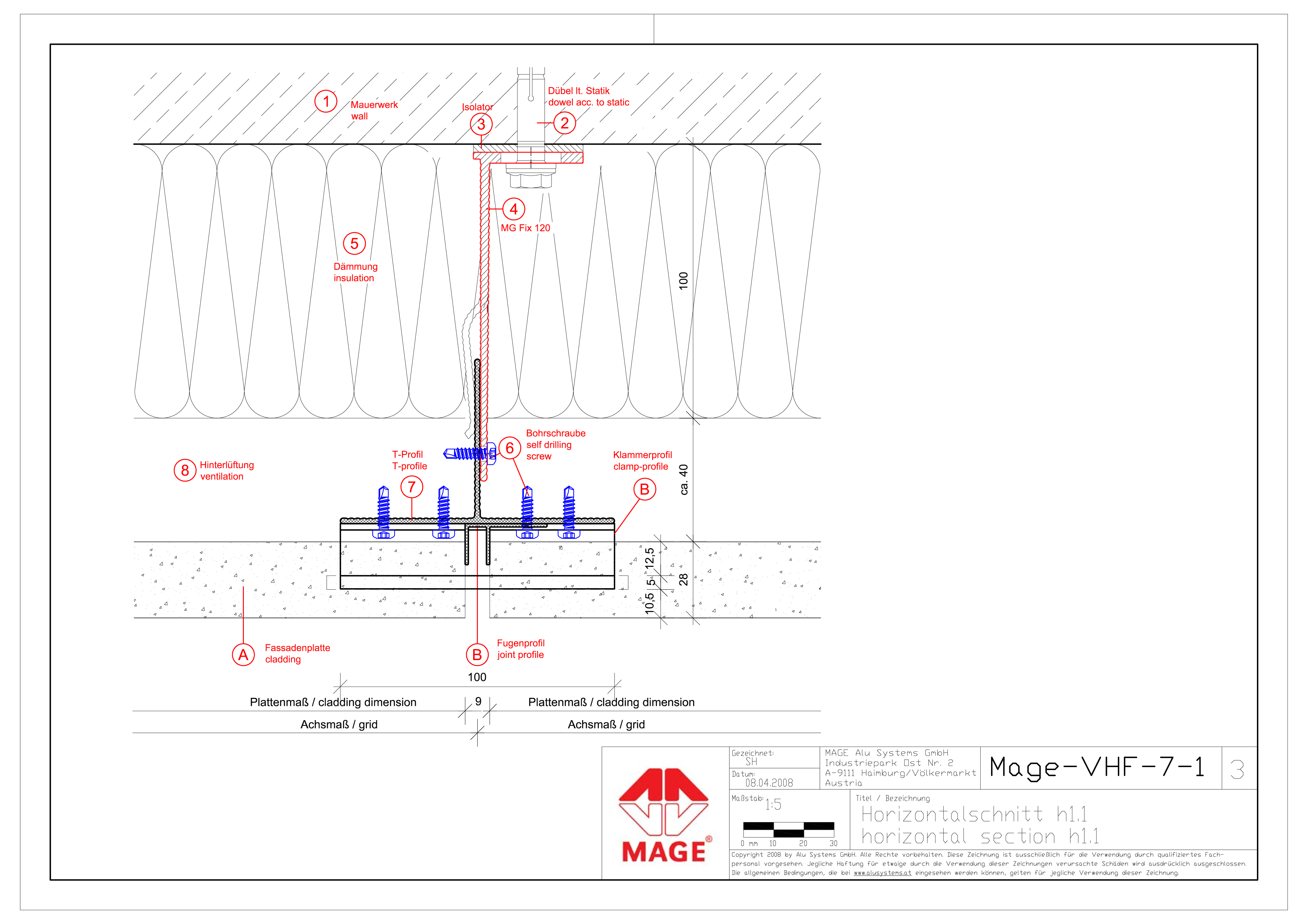 Pagina 3 - CAD-PDF Sistem prindere cu clema ascunsa MAGE Detaliu de montaj 
