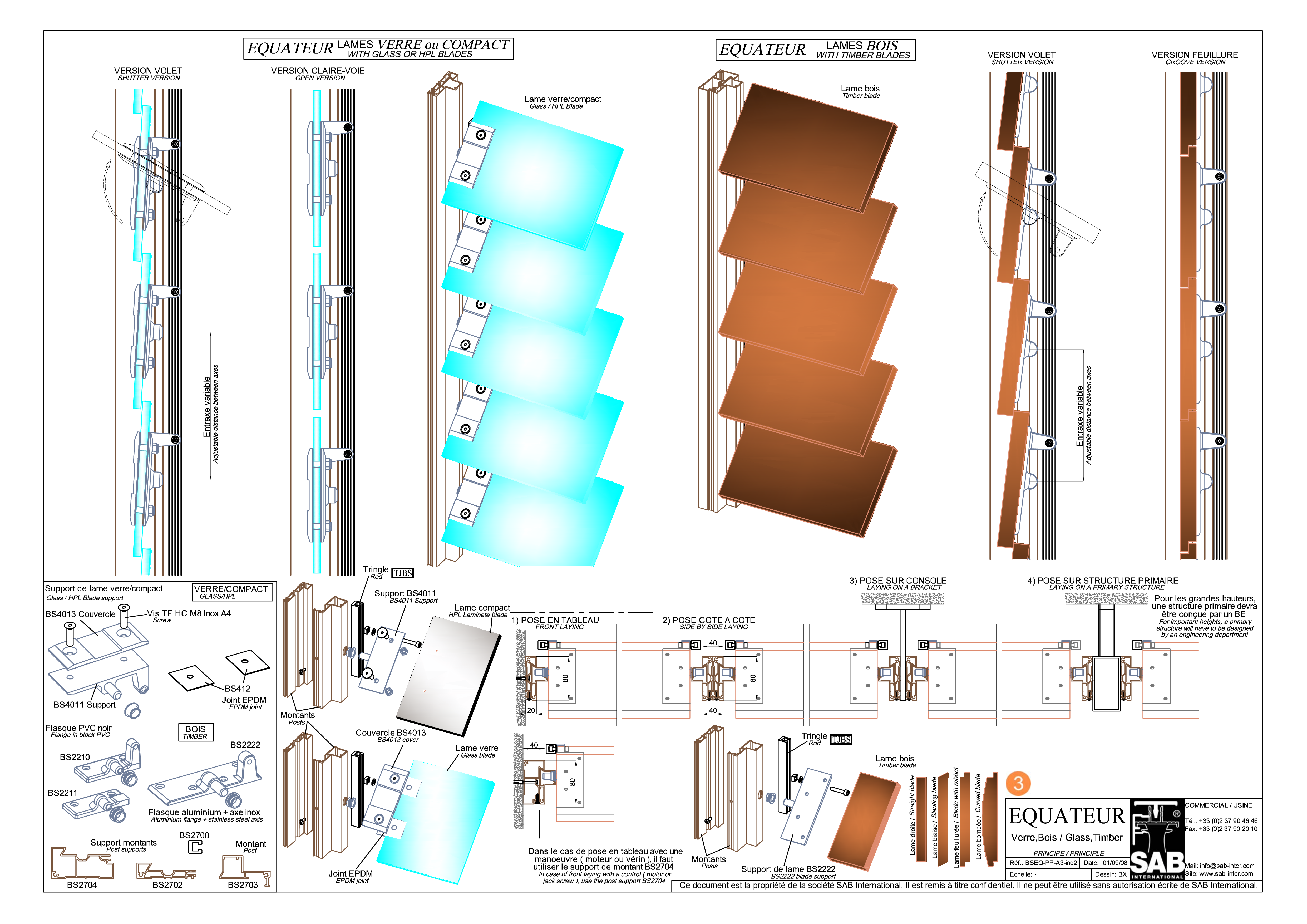 Pagina 2 - CAD-PDF Sisteme de brissoleil-uri din lemn SAB Detaliu de produs EQUATEUR 