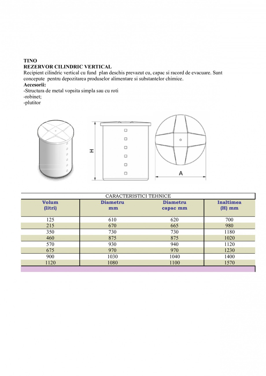 Pagina 6 - Rezervoare industriale NEW DESIGN COMPOSITE Fisa tehnica Romana i: -structura de metal...