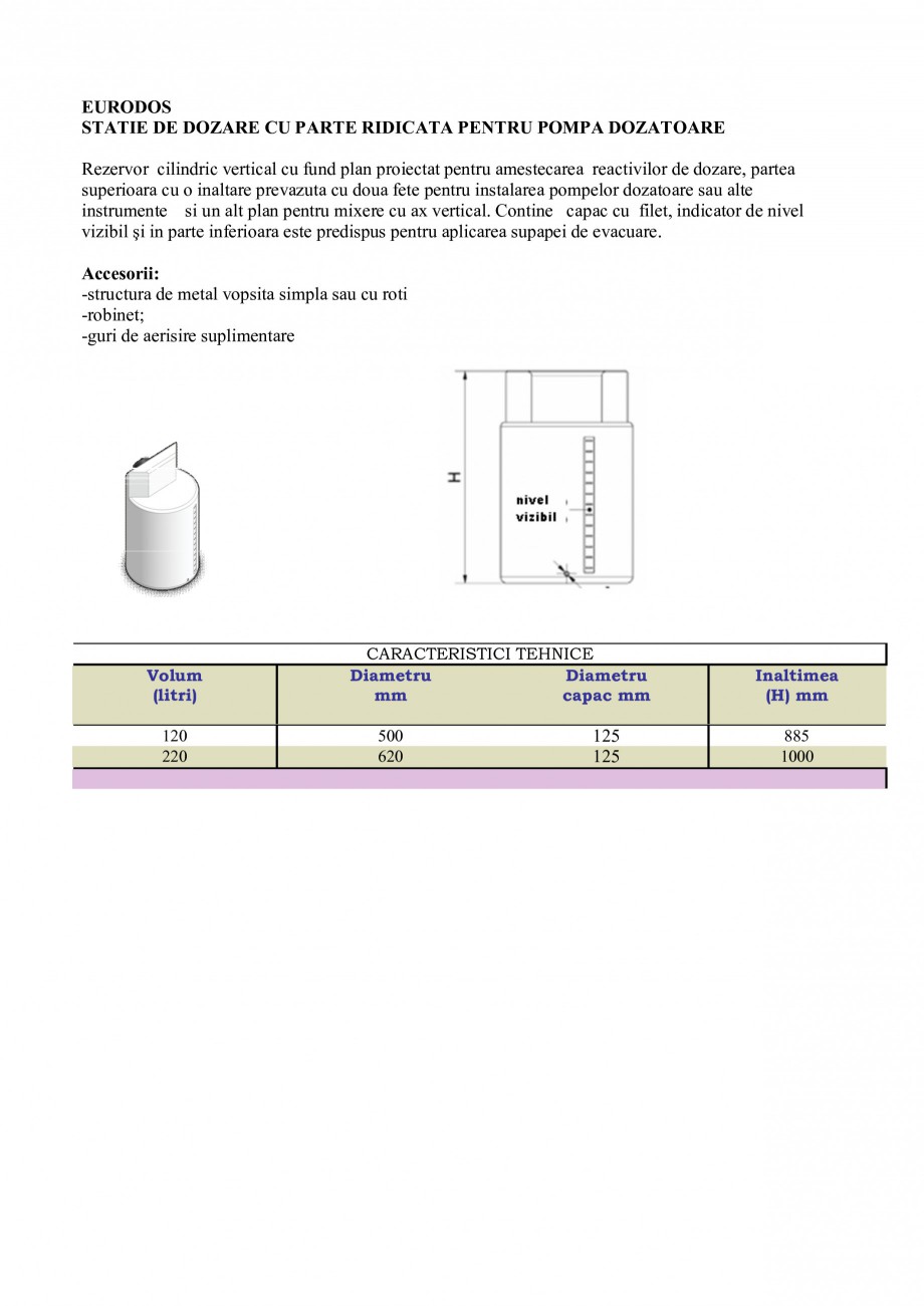 Pagina 10 - Rezervoare industriale NEW DESIGN COMPOSITE Fisa tehnica Romana tea superioara este...