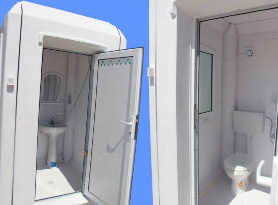 NEW DESIGN COMPOSITE Cabina cu dus si toaleta individuala - vedere interior - Cabine prefabricate pentru
