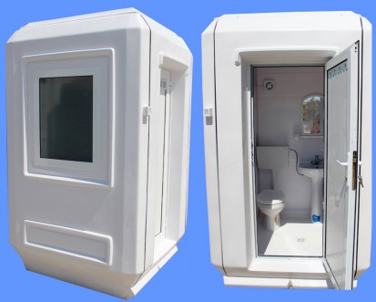 Cabina cu dus si toaleta individuala - vedere din lateral si interior 1515 Cabina cu toaleta