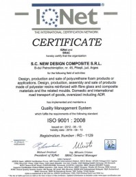 Certificat ISO SRAC-IQNET 9001-2008