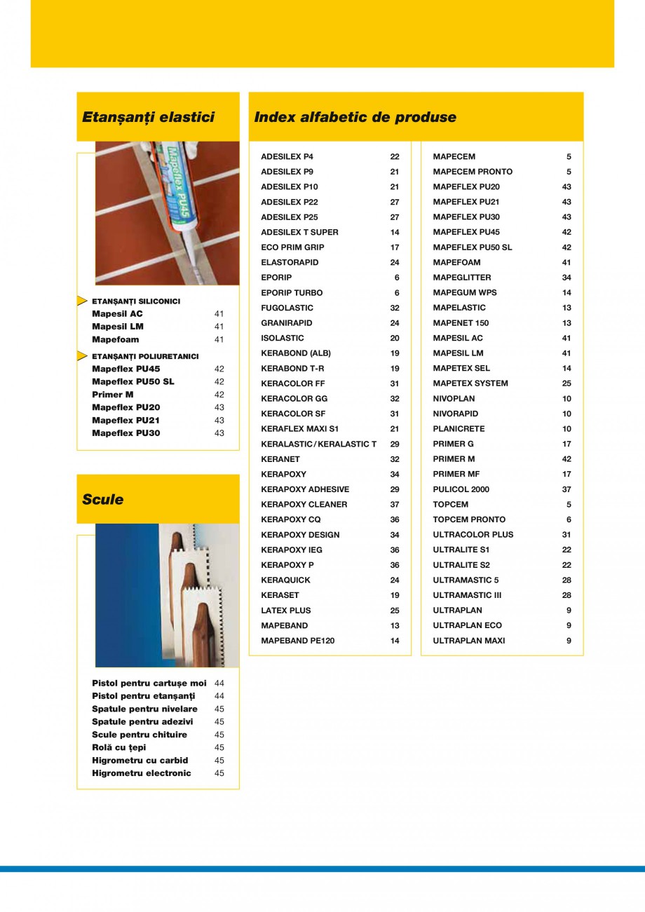 Pagina 3-Produse pentru montarea placilor ceramice si din piatra naturala MAPEI Catalog, brosura Romana...