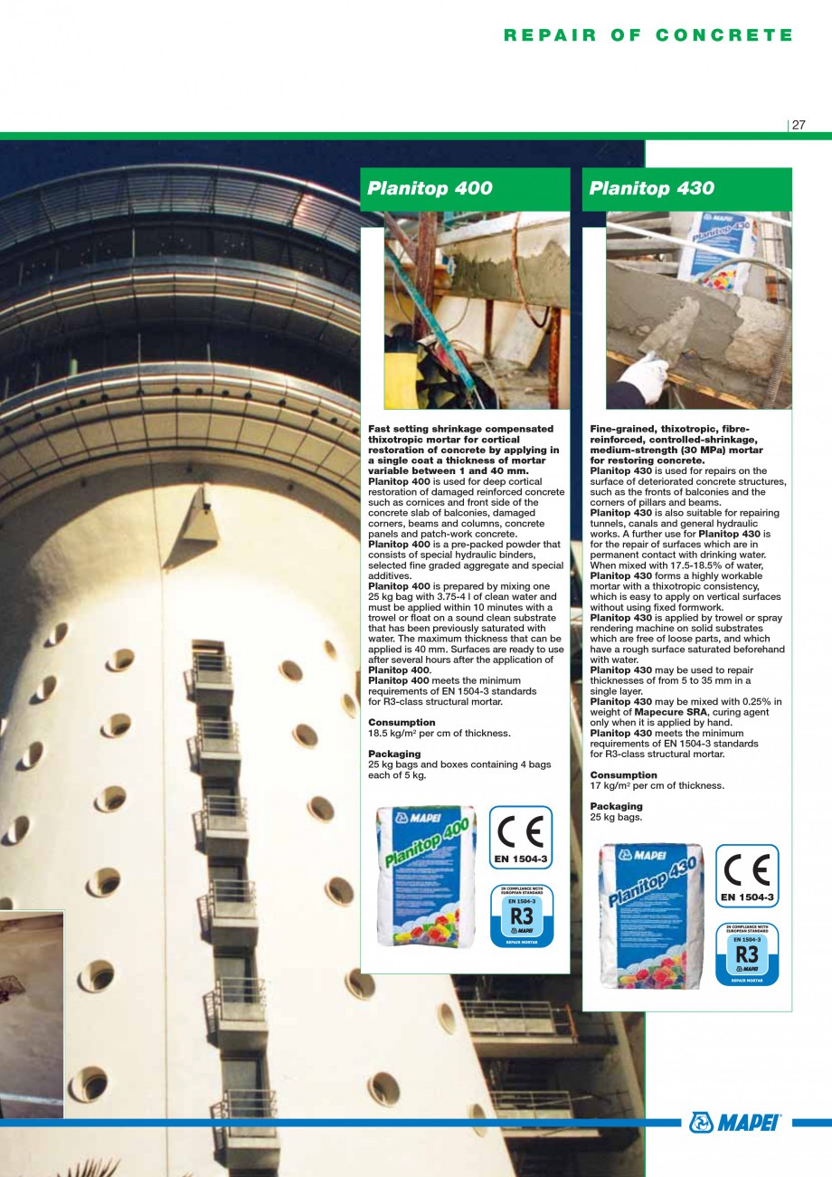 Pagina 29-Mortare, materiale speciale MAPEI Catalog, brosura Engleza te surfaces prior to the installation of ...