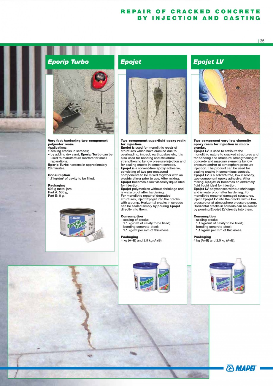 Pagina 37-Mortare, materiale speciale MAPEI Catalog, brosura Engleza 

C40-F10 2

LEVELLING COMPOUNDS

EN...