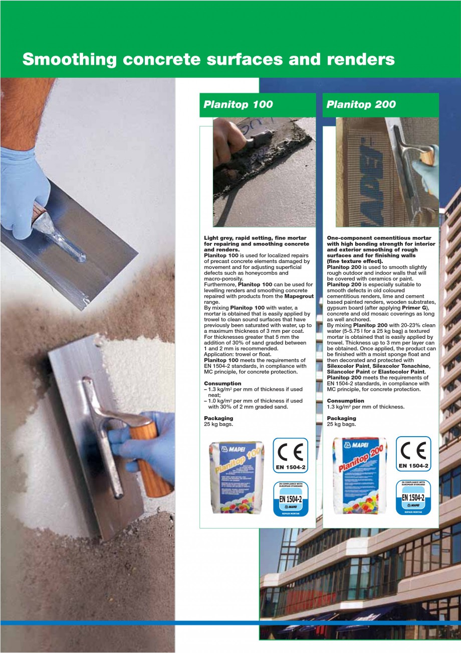 Pagina 40-Mortare, materiale speciale MAPEI Catalog, brosura Engleza  further reduce shrinkage, Mapegrout...