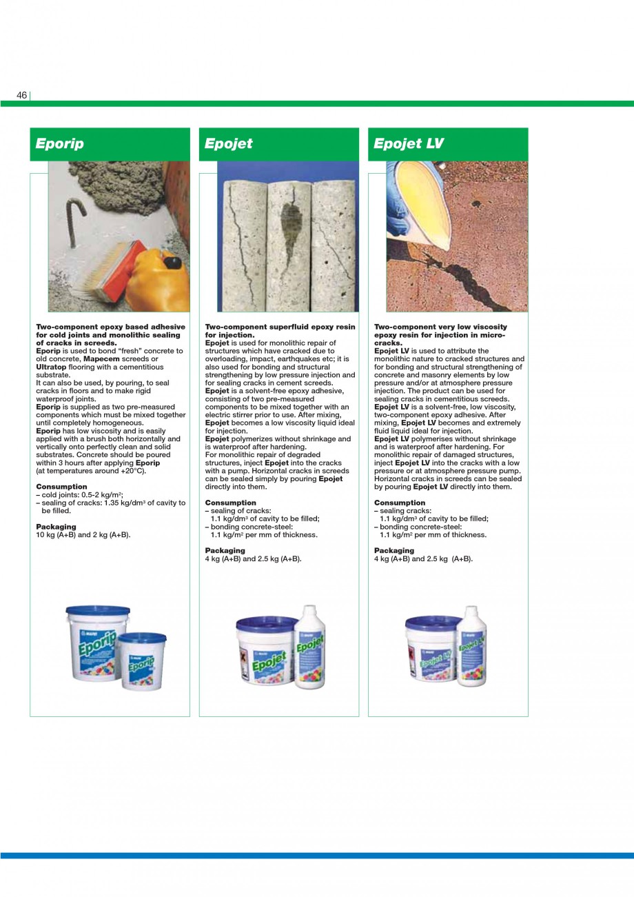 Pagina 48-Mortare, materiale speciale MAPEI Catalog, brosura Engleza e, which has been previously soaked with ...