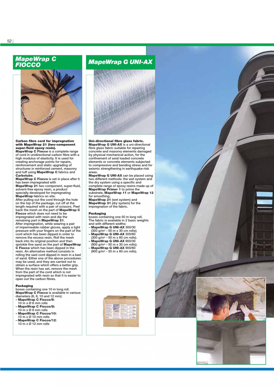 Pagina 54-Mortare, materiale speciale MAPEI Catalog, brosura Engleza ral mortar. Consumption approximately 21 ...