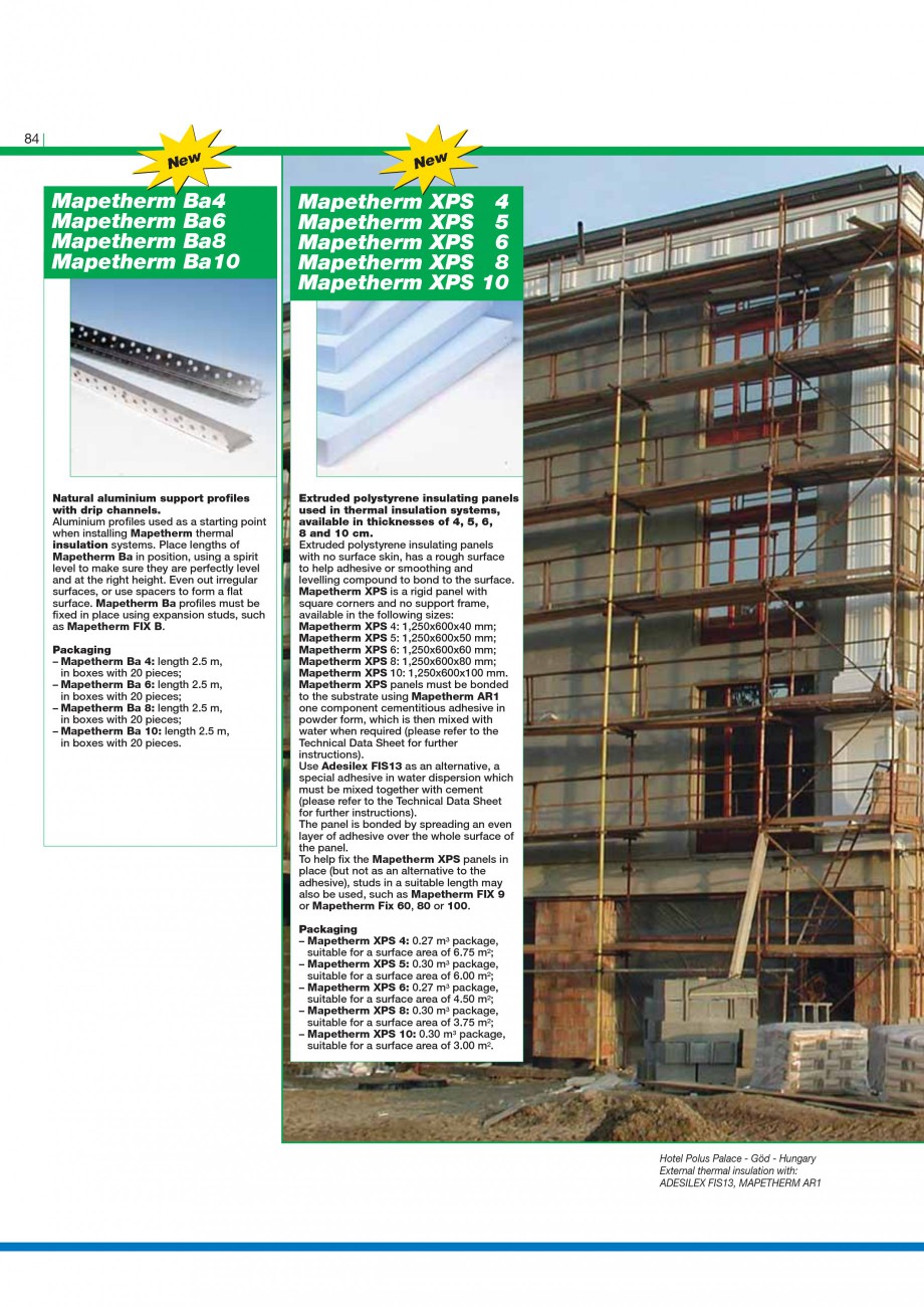 Pagina 86-Mortare, materiale speciale MAPEI Catalog, brosura Engleza is also suitable for smooth finishing of ...