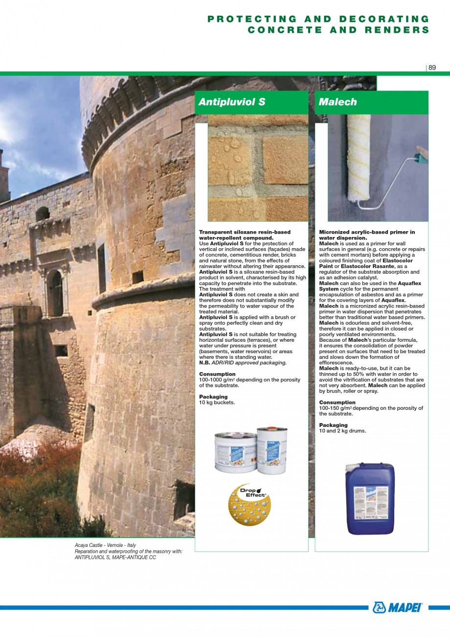 Pagina 91-Mortare, materiale speciale MAPEI Catalog, brosura Engleza rowel on the surface to be repaired and...