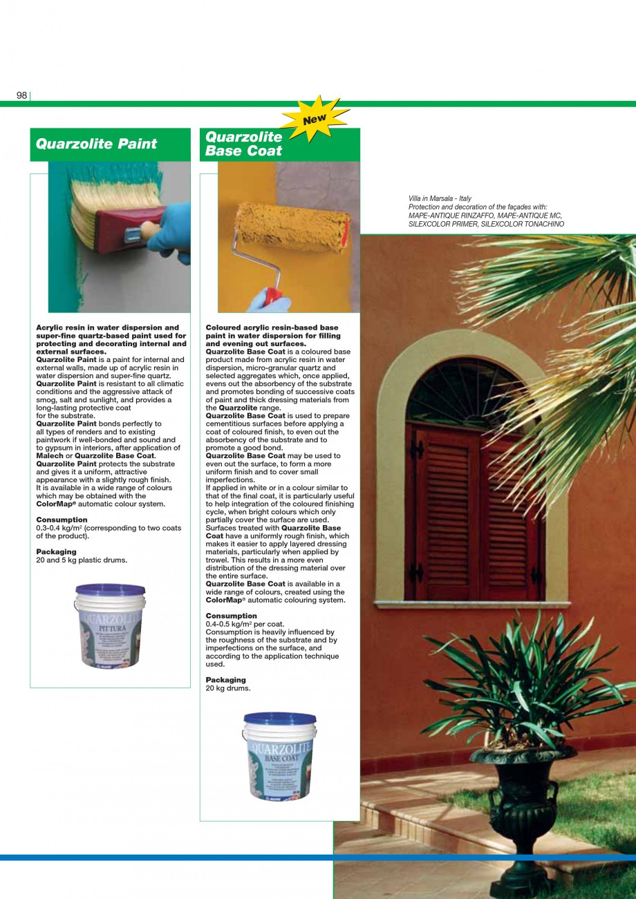 Pagina 100-Mortare, materiale speciale MAPEI Catalog, brosura Engleza  used, by pouring, to seal cracks in...