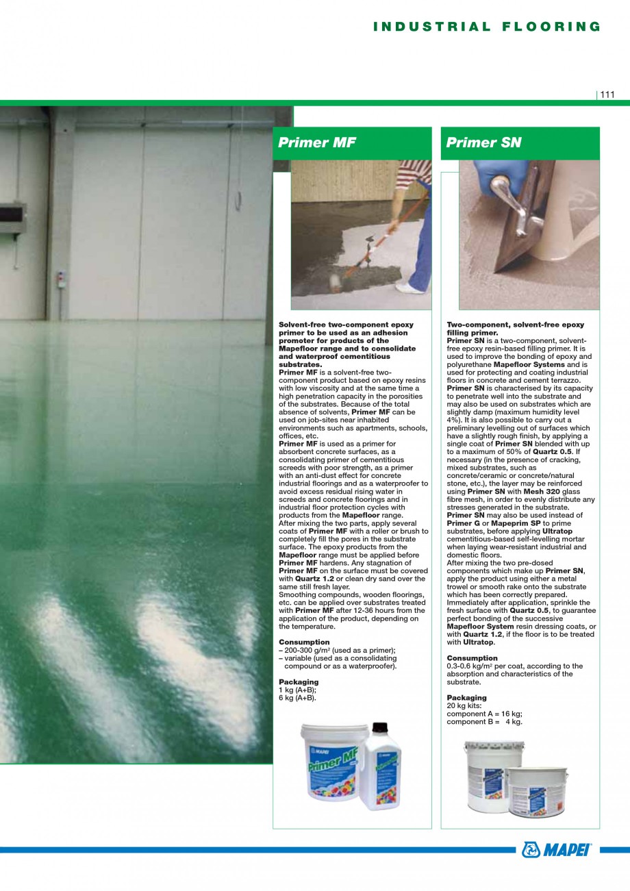 Pagina 113-Mortare, materiale speciale MAPEI Catalog, brosura Engleza ressive and bending stress and for...
