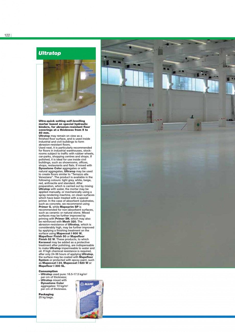 Pagina 124-Mortare, materiale speciale MAPEI Catalog, brosura Engleza  surfaces. MapeWrap 11 is a two-component...