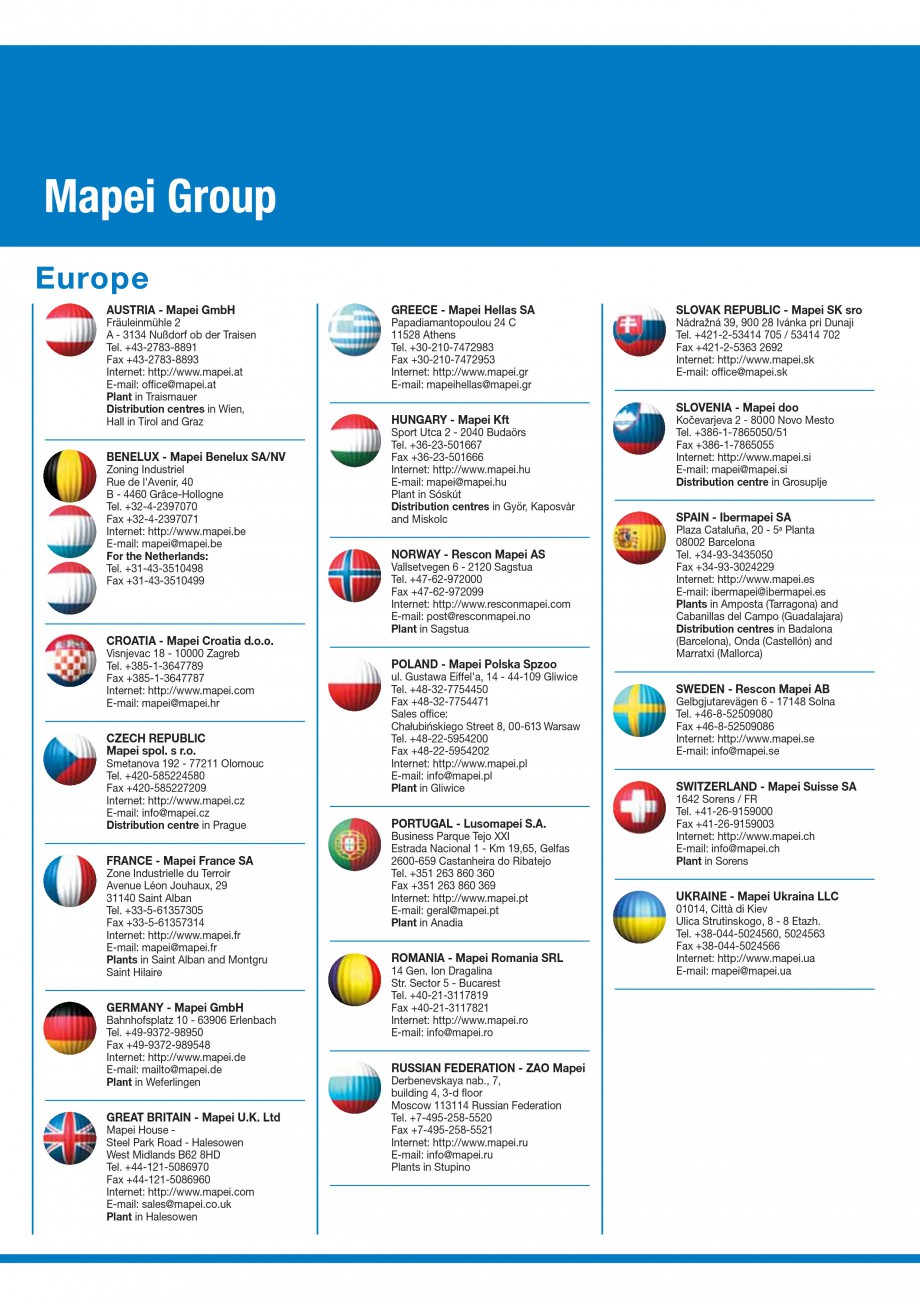 Pagina 148-Mortare, materiale speciale MAPEI Catalog, brosura Engleza  (wet) per coat. Packaging – Primer for...