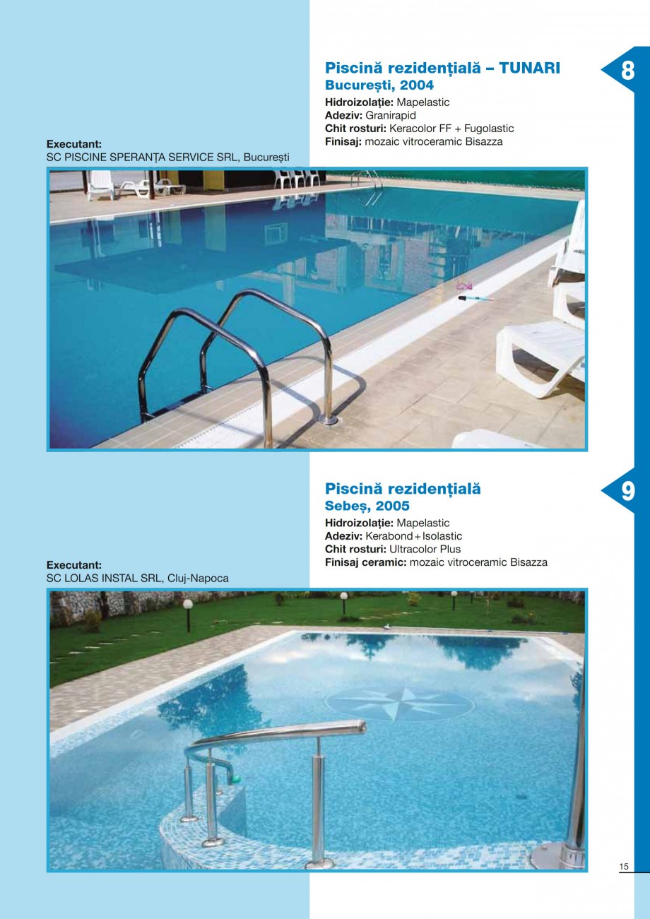 Pagina 15-Brosura tehnica - Piscine din beton armat placate cu placi ceramice sau mozaic vitroceramic MAPEI...