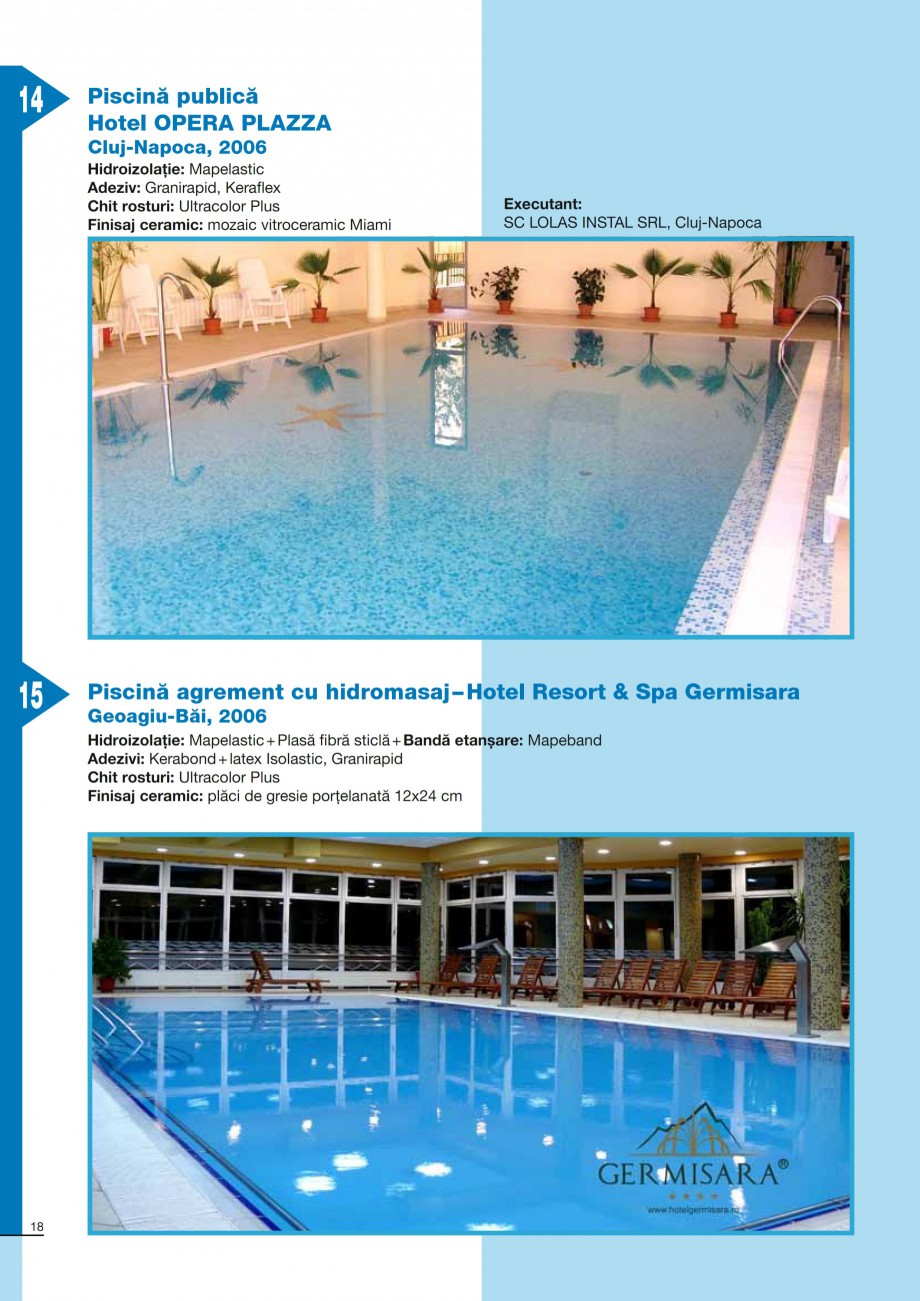 Pagina 18-Brosura tehnica - Piscine din beton armat placate cu placi ceramice sau mozaic vitroceramic MAPEI...