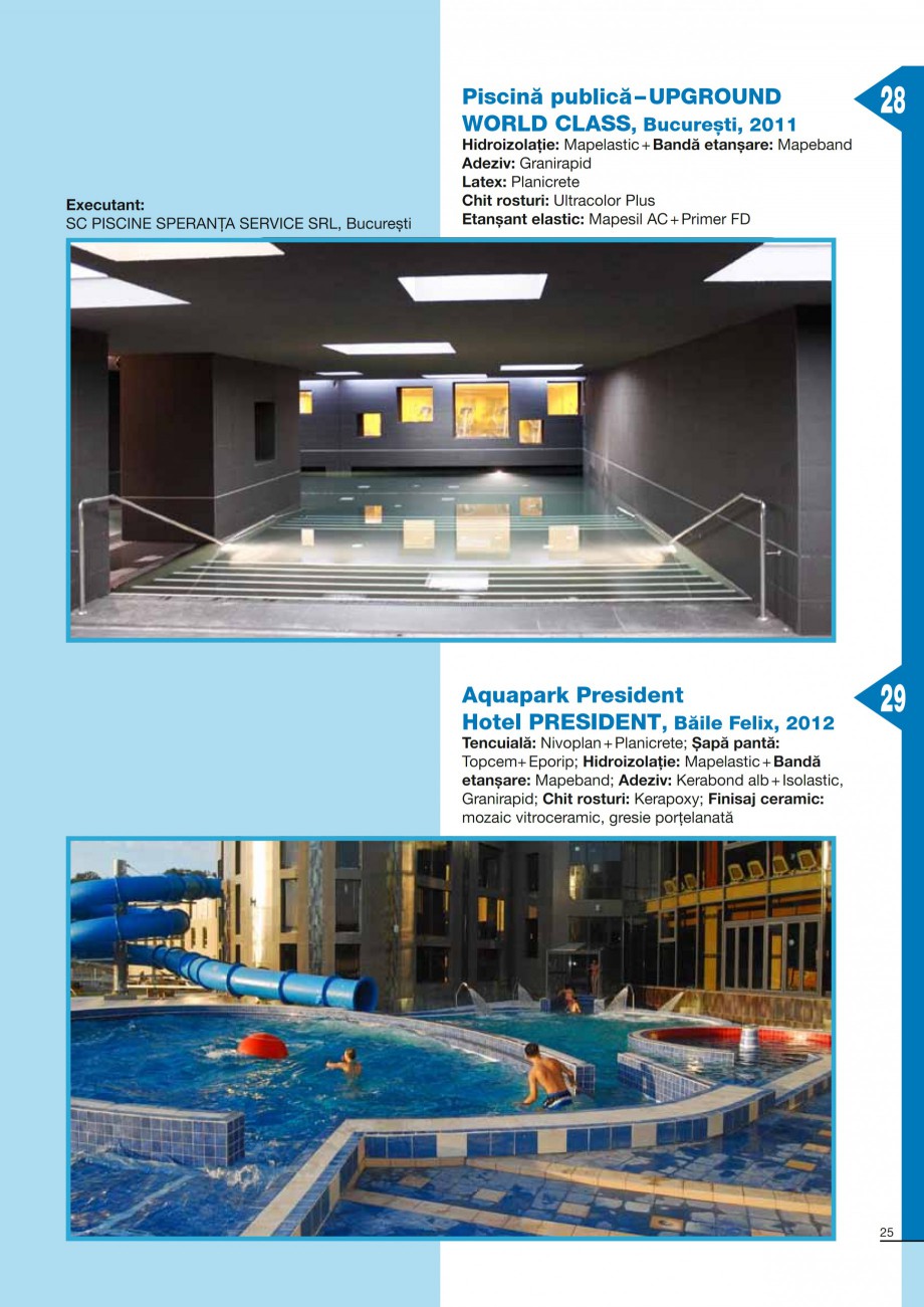 Pagina 25-Brosura tehnica - Piscine din beton armat placate cu placi ceramice sau mozaic vitroceramic MAPEI...