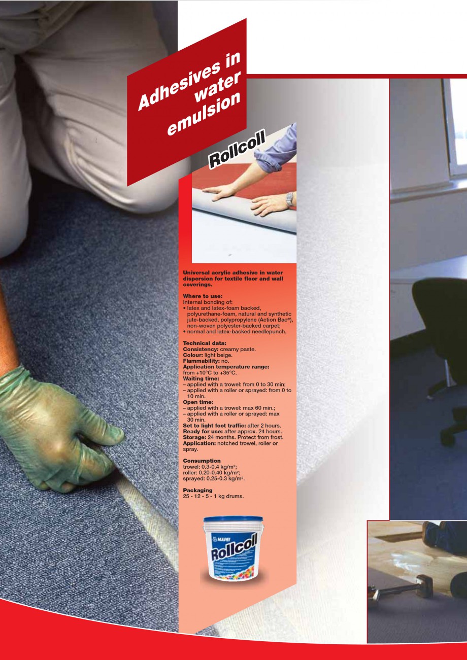 Pagina 34-Produse pentru montarea imbracamintilor vinilice, textile si cauciuc pentru pereti si pardoseli...