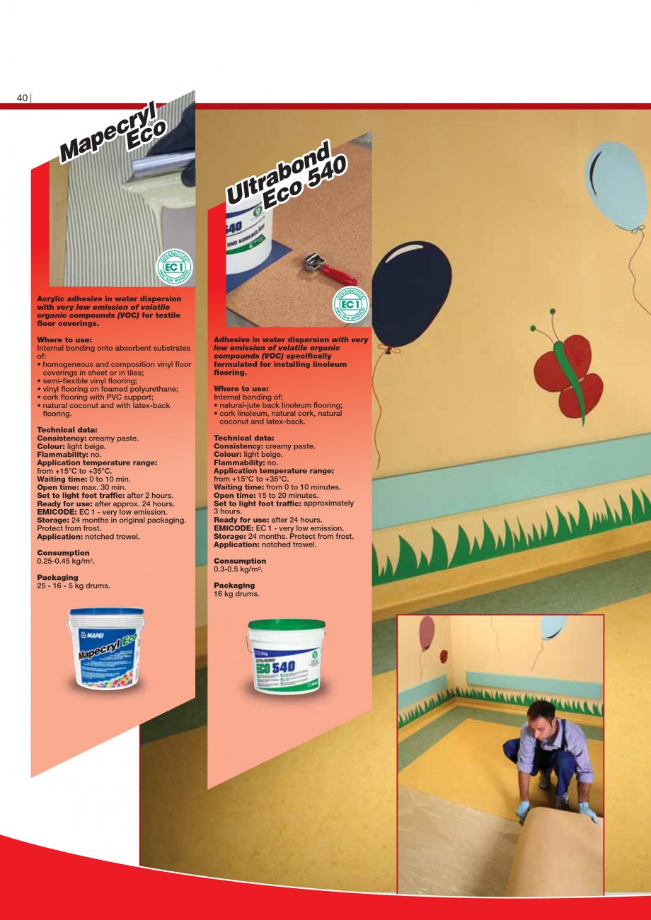 Pagina 42-Produse pentru montarea imbracamintilor vinilice, textile si cauciuc pentru pereti si pardoseli...