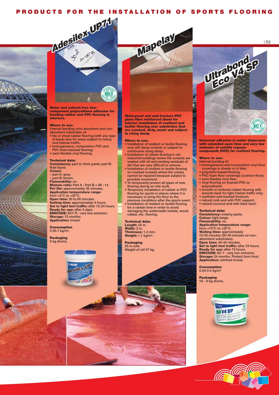 Pagina 55-Produse pentru montarea imbracamintilor vinilice, textile si cauciuc pentru pereti si pardoseli...