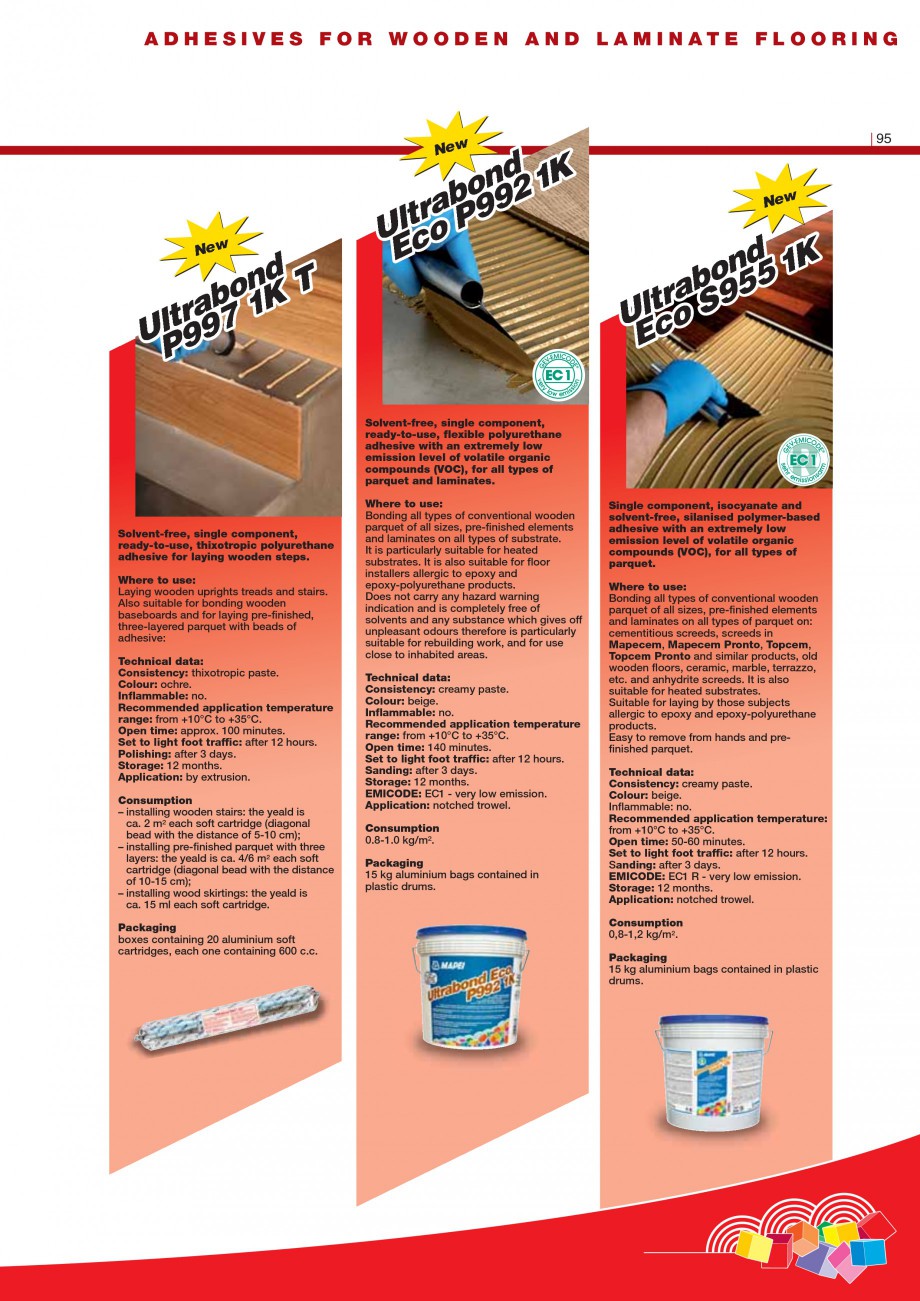 Pagina 97-Produse pentru montarea imbracamintilor vinilice, textile si cauciuc pentru pereti si pardoseli...