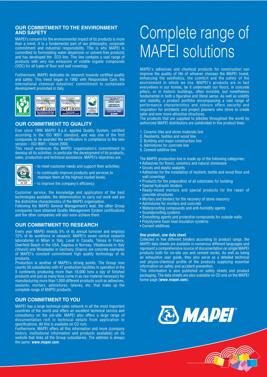 Pagina 107-Produse pentru montarea imbracamintilor vinilice, textile si cauciuc pentru pereti si pardoseli...