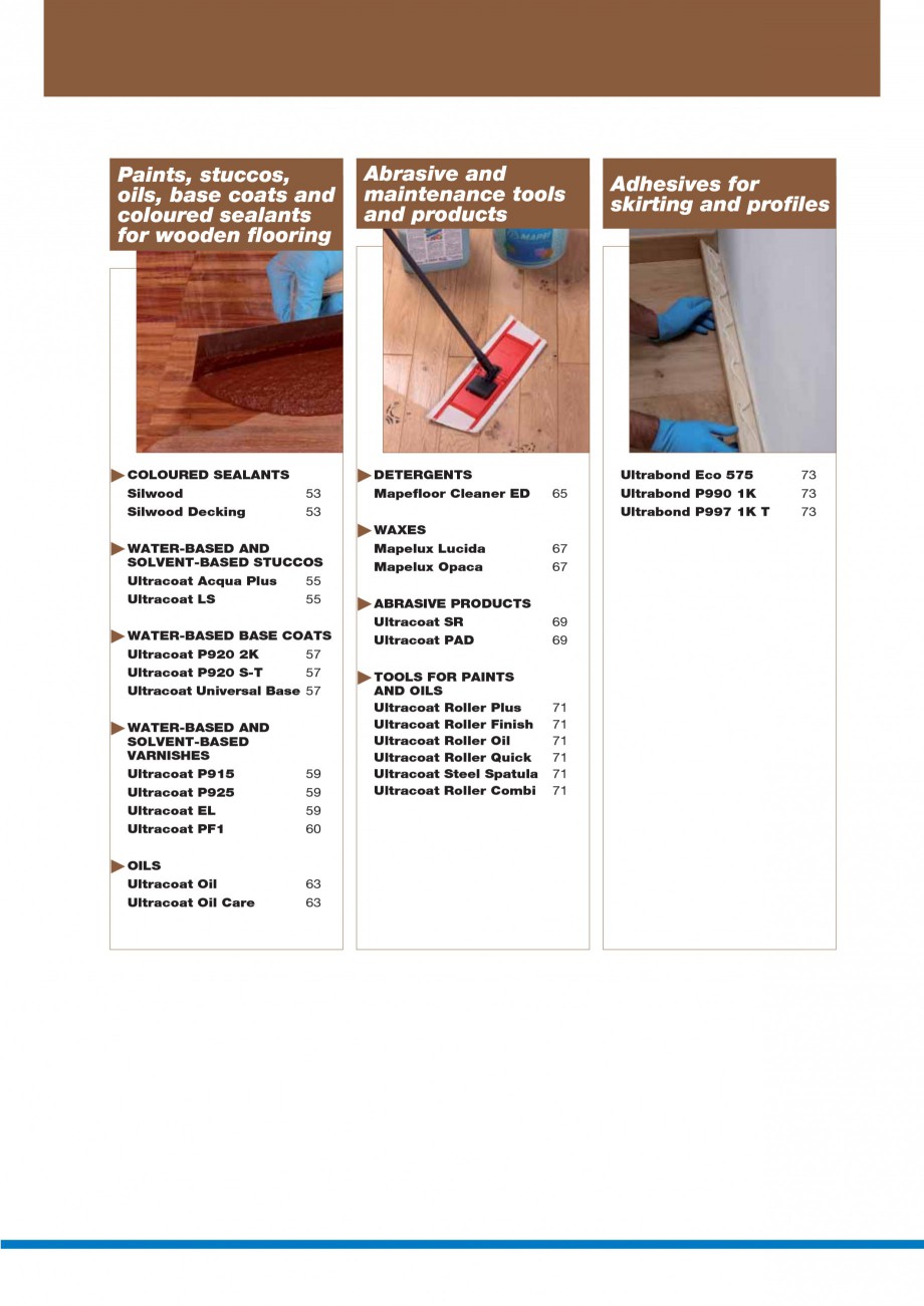 Pagina 4-Materiale montaj, finisare si intretinere parchet 2011 MAPEI Catalog, brosura Engleza  regarding...
