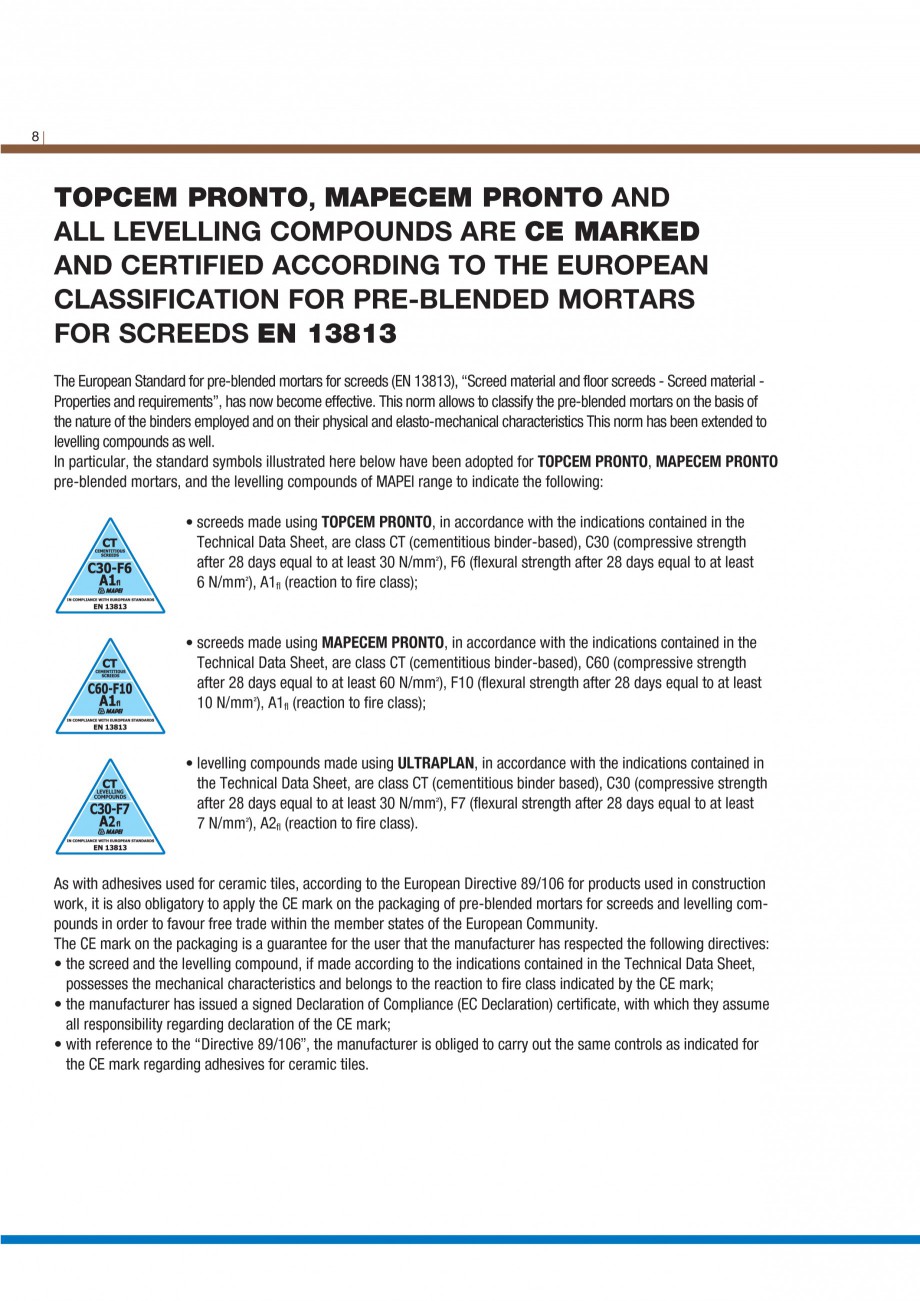 Pagina 10-Materiale montaj, finisare si intretinere parchet 2011 MAPEI Catalog, brosura Engleza igidity for...