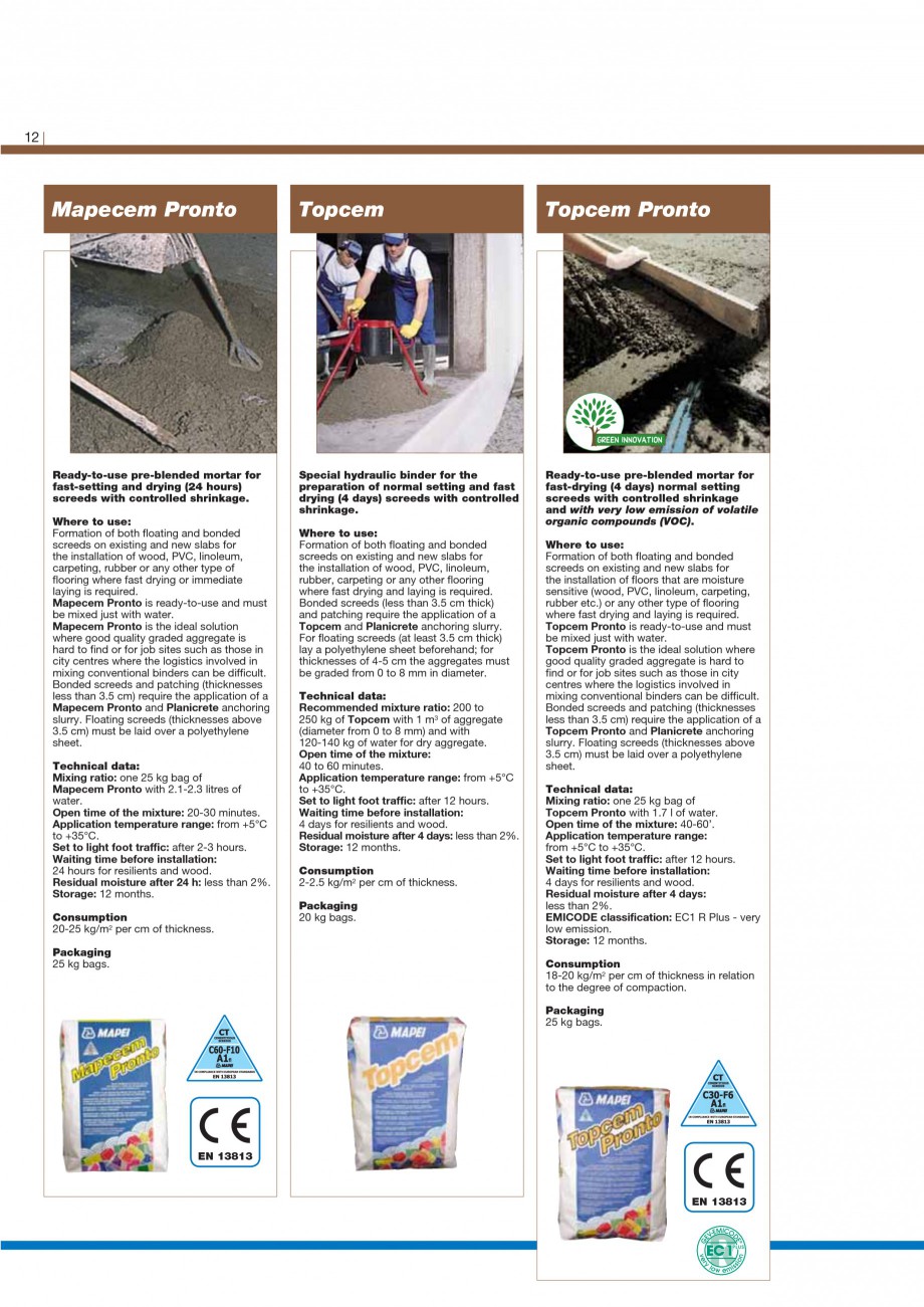 Pagina 14-Materiale montaj, finisare si intretinere parchet 2011 MAPEI Catalog, brosura Engleza completely...