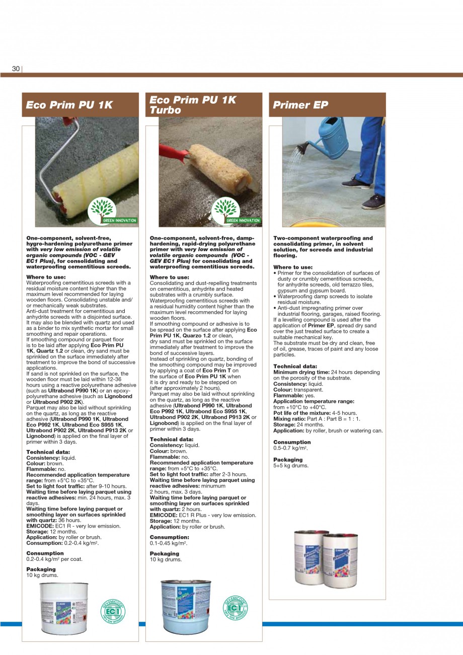 Pagina 32-Materiale montaj, finisare si intretinere parchet 2011 MAPEI Catalog, brosura Engleza ing time:...