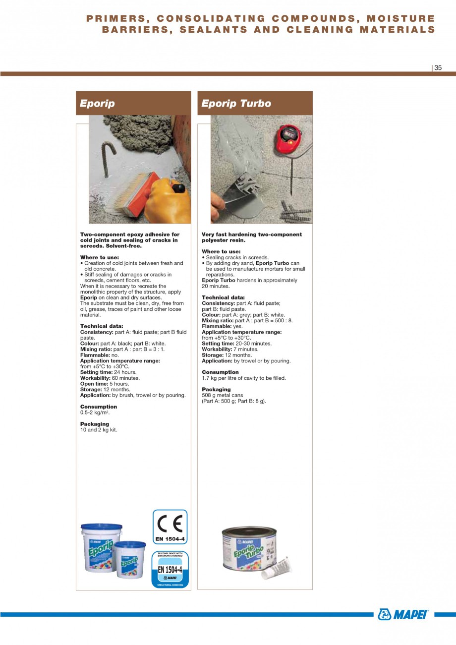 Pagina 37-Materiale montaj, finisare si intretinere parchet 2011 MAPEI Catalog, brosura Engleza ication: flat ...