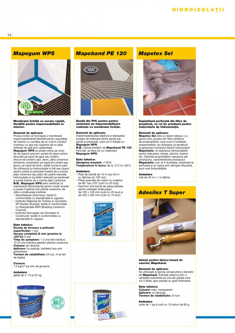 Pagina 16-Produse pentru montarea placilor ceramice si a placilor din piatra naturala MAPEI Catalog, brosura...