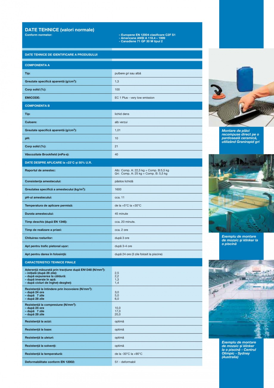 Pagina 3-Adeziv bicomponent pe baza de ciment si polimer lichid, pentru placi ceramice si placi din roci...