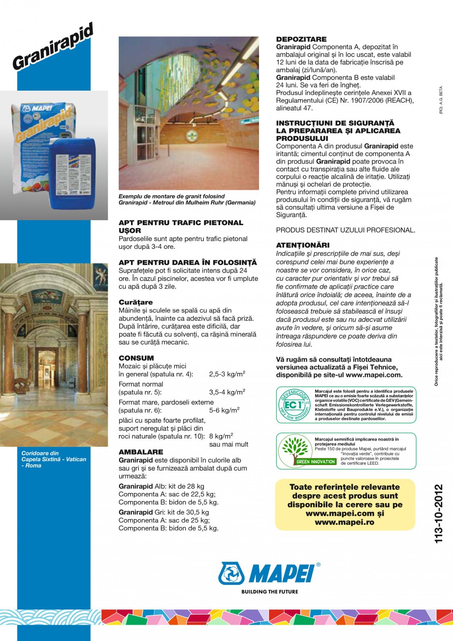 Pagina 4-Adeziv bicomponent pe baza de ciment si polimer lichid, pentru placi ceramice si placi din roci...