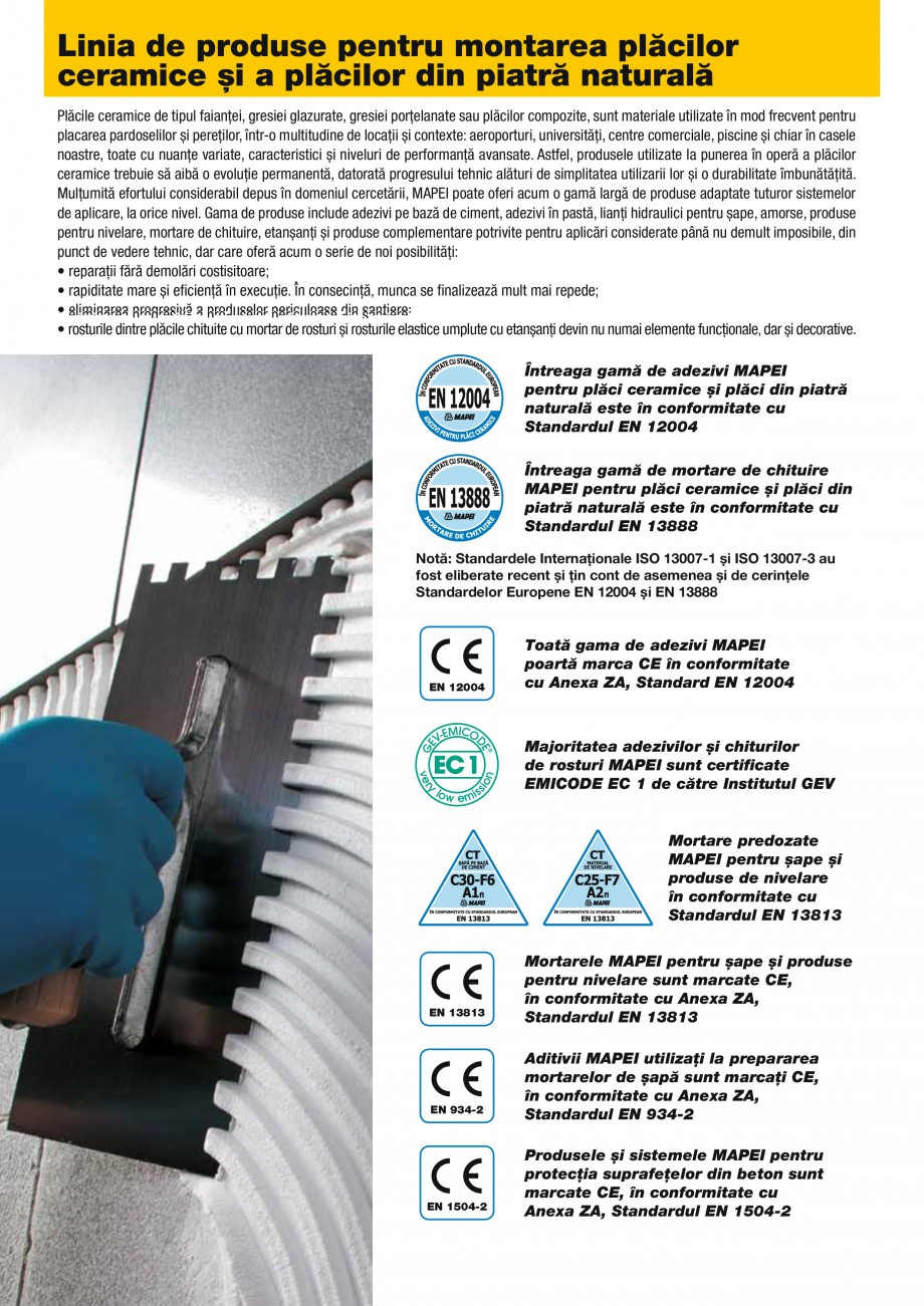 Pagina 2-Produse pentru montarea placilor ceramice si a placilor din piatra naturala MAPEI ADESILEX P9,...